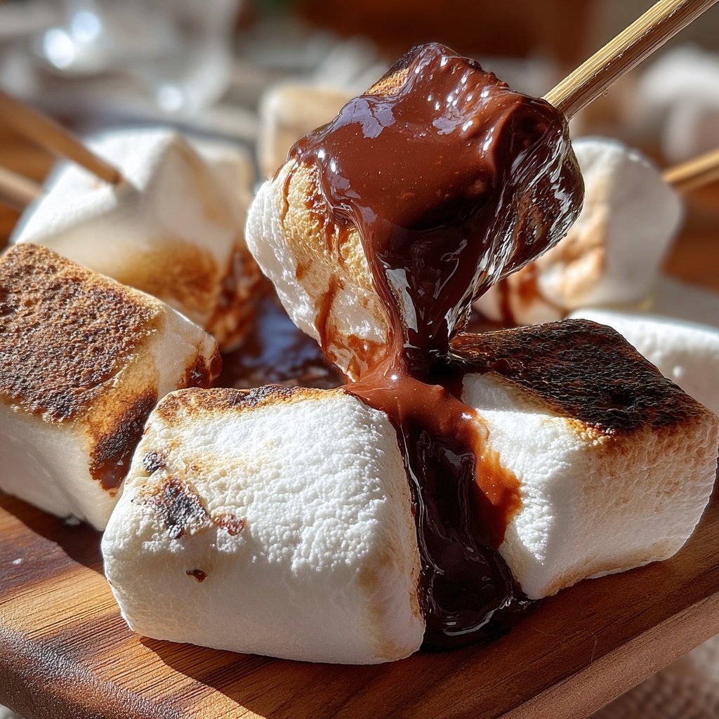 Chocolate Fondue with Marshmallows