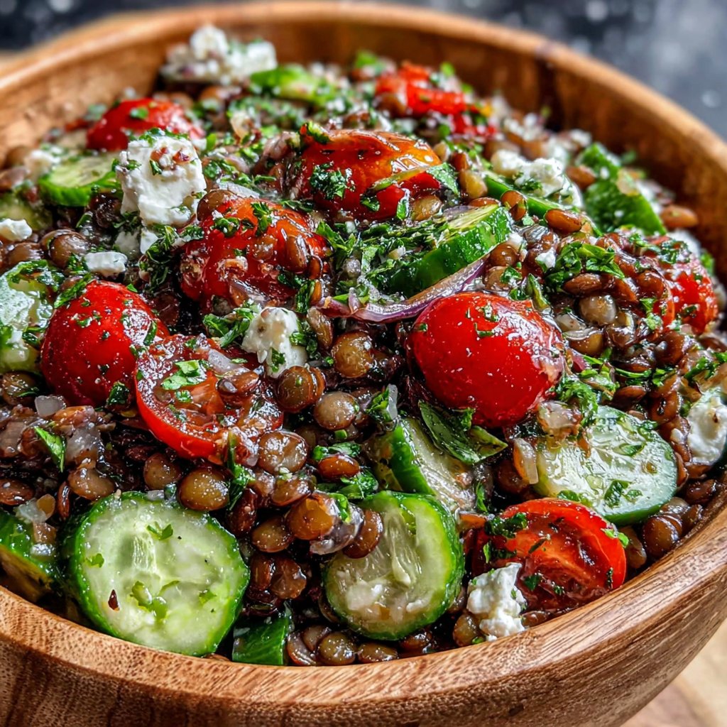Healthy Mediterranean Lentil Salad