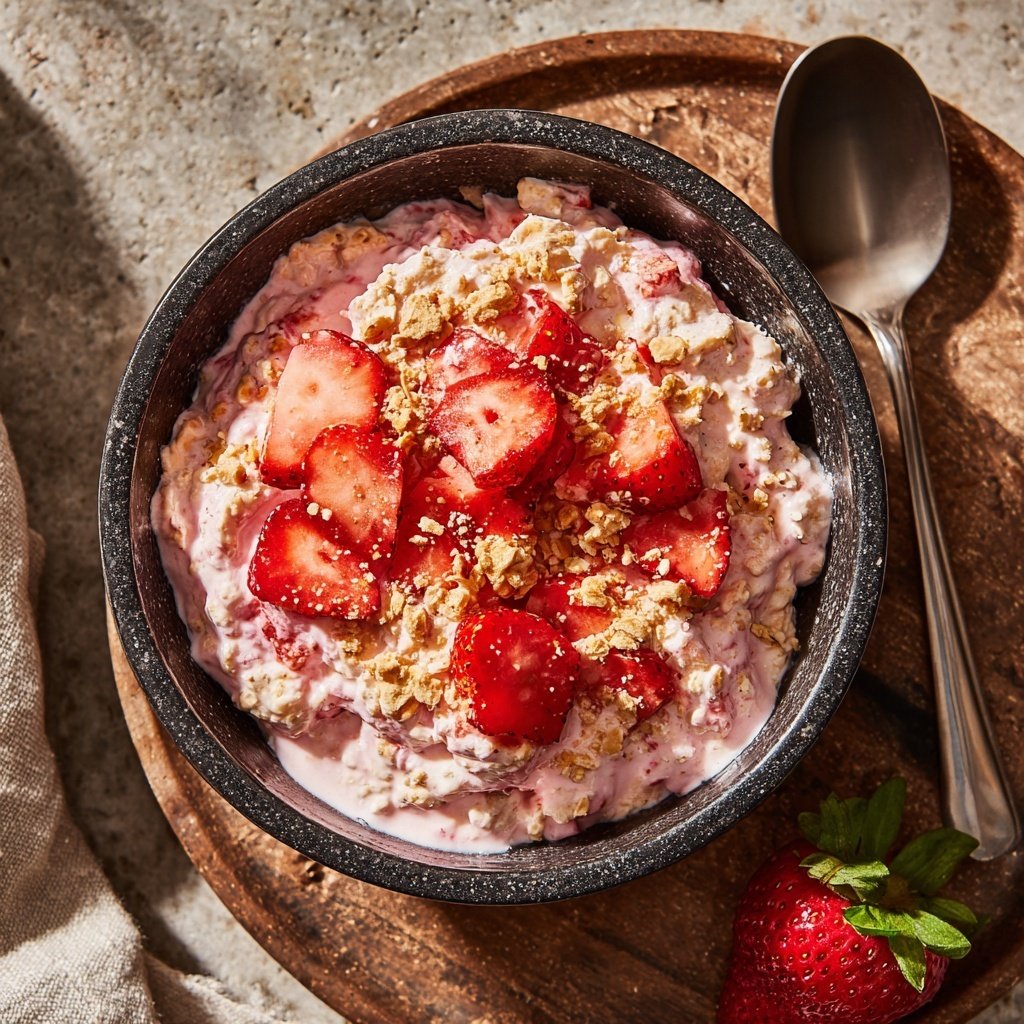 Strawberry Cream Overnight Oats