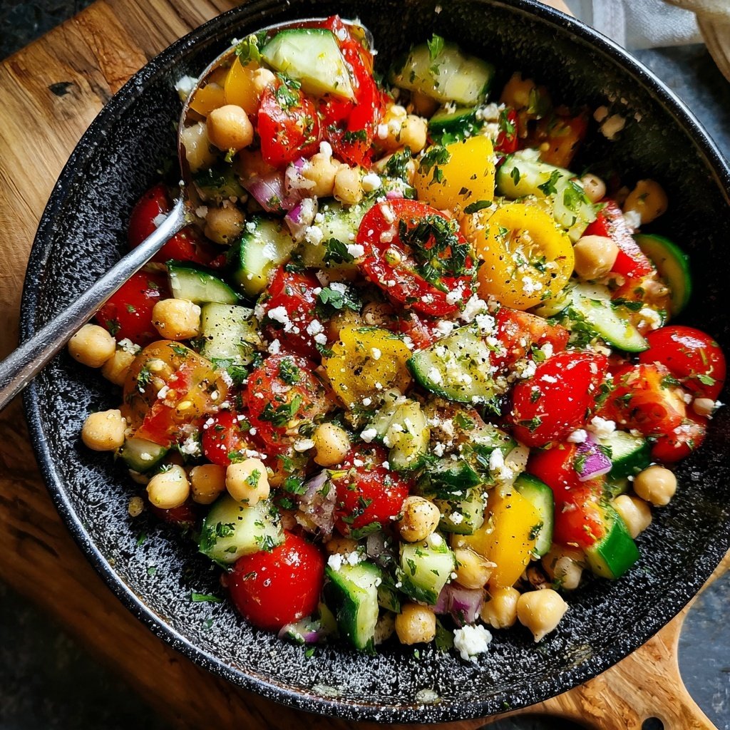 Mediterranean Chickpea And Cucumber Salad
